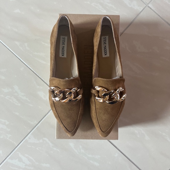 2806 Steve Madden Women's Flats Cognac Suede 8.5 - Picture 2 of 10